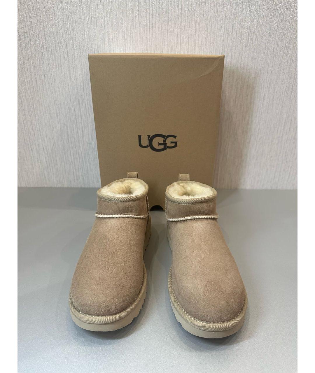 UGG AUSTRALIA Бежевые замшевые сапоги, фото 3