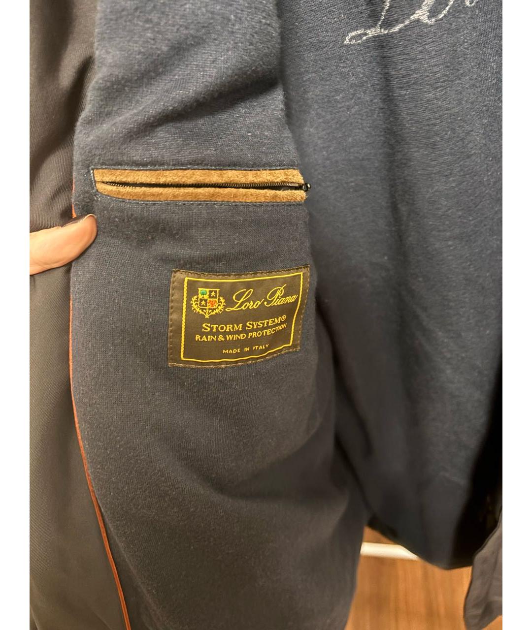 LORO PIANA Темно-синий полиамидовый тренч / плащ, фото 5