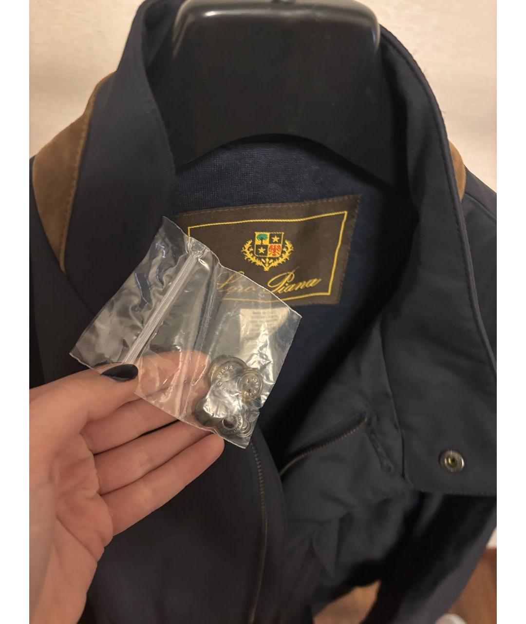 LORO PIANA Темно-синий полиамидовый тренч / плащ, фото 7