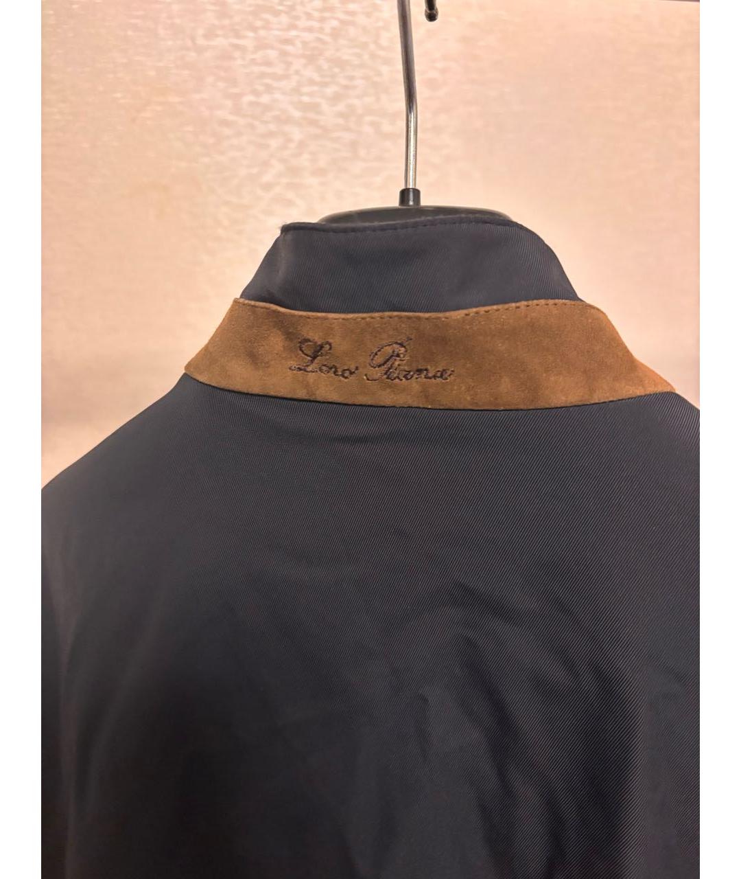 LORO PIANA Темно-синий полиамидовый тренч / плащ, фото 4