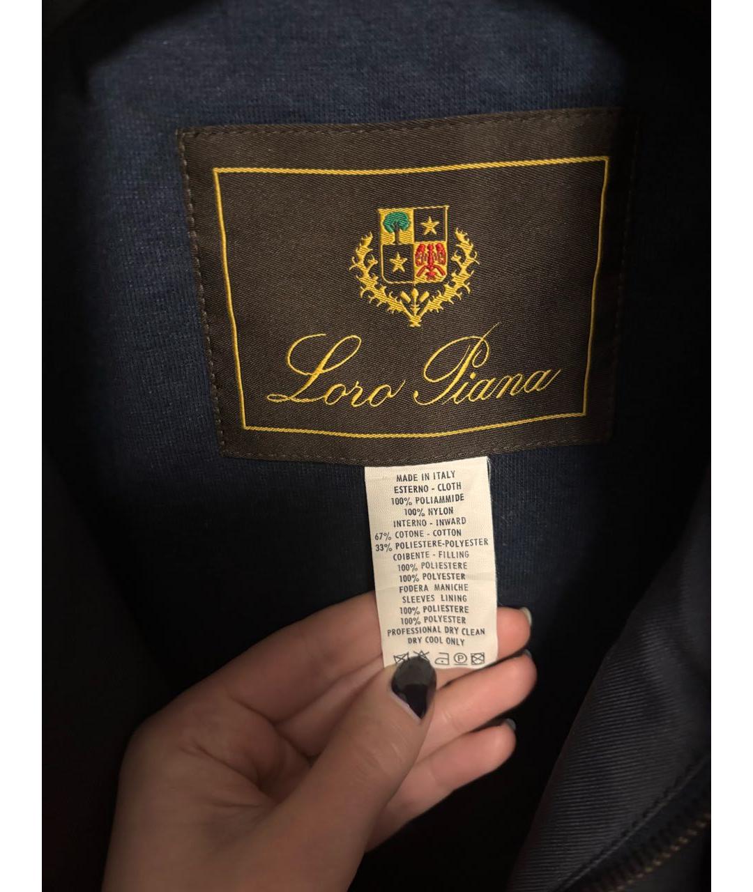 LORO PIANA Темно-синий полиамидовый тренч / плащ, фото 3