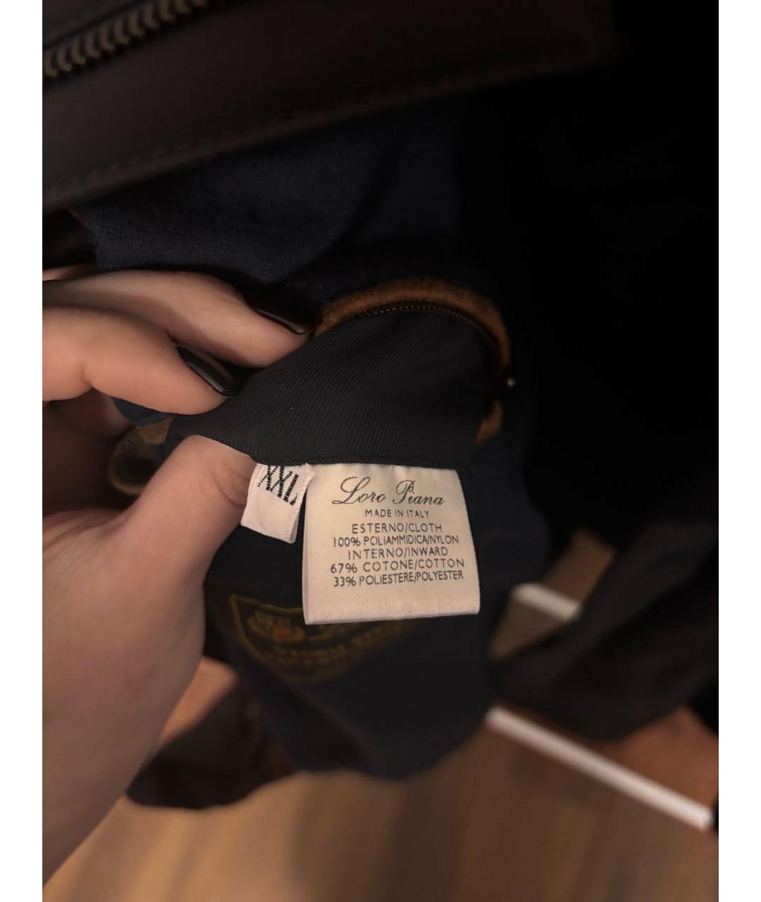 LORO PIANA Темно-синий полиамидовый тренч / плащ, фото 6