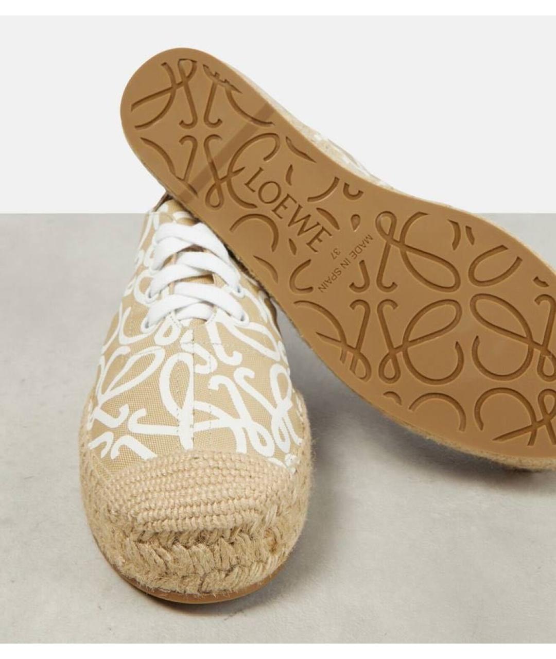 LOEWE Бежевые текстильные эспадрильи, фото 3