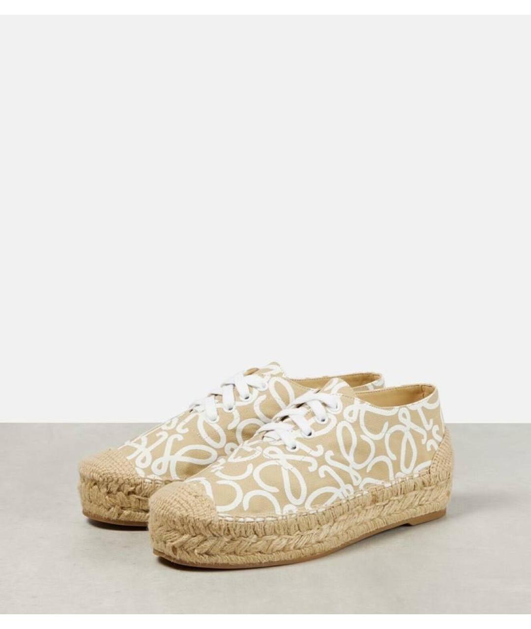 LOEWE Бежевые текстильные эспадрильи, фото 2
