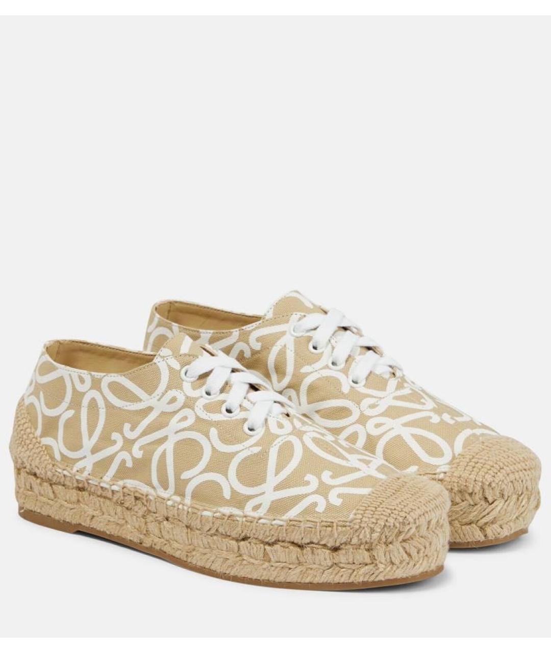 LOEWE Бежевые текстильные эспадрильи, фото 4