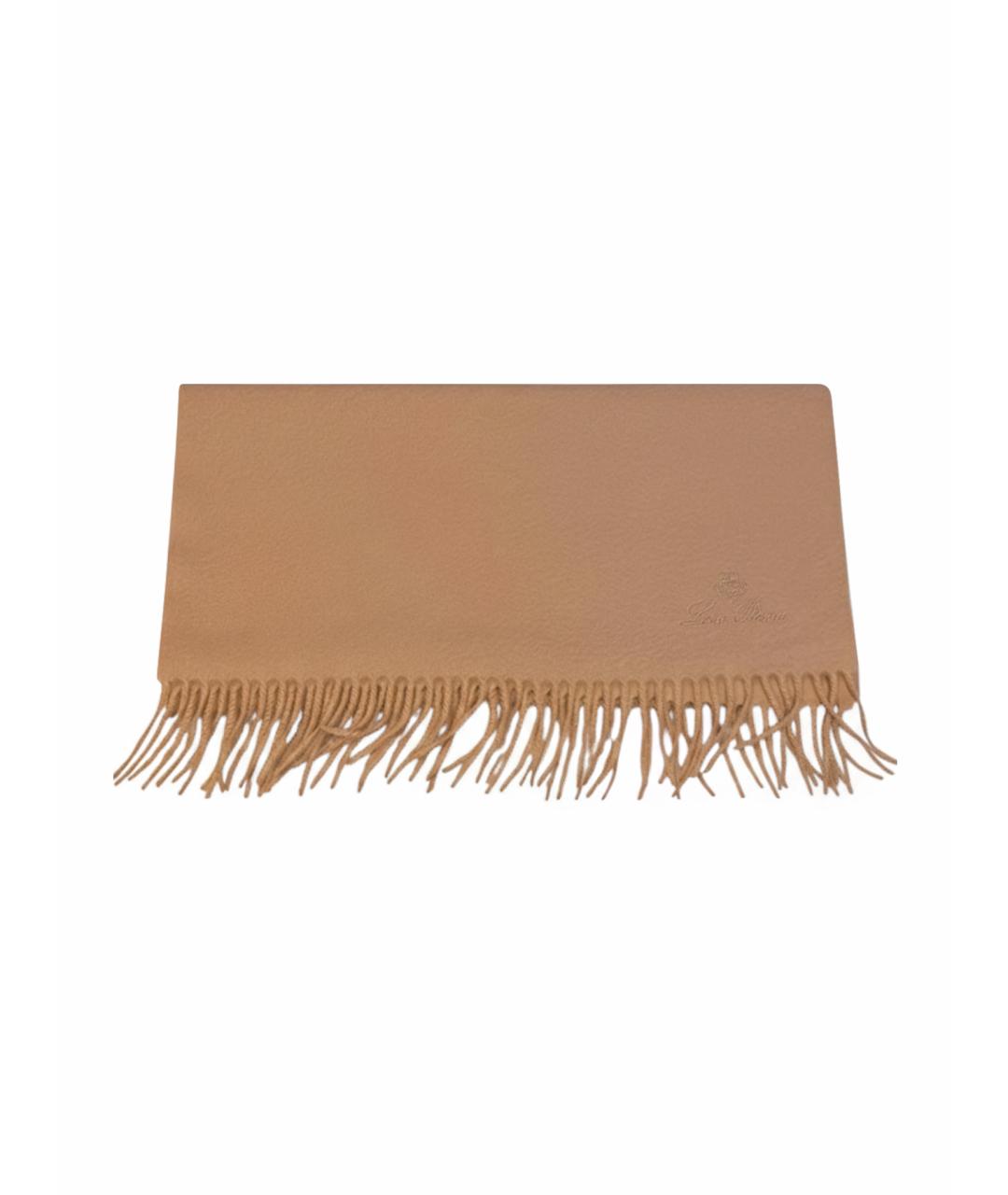 LORO PIANA Бежевый кашемировый шарф, фото 1