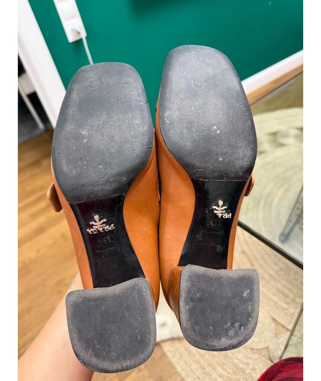 PRADA Коричневые кожаные туфли, фото 4