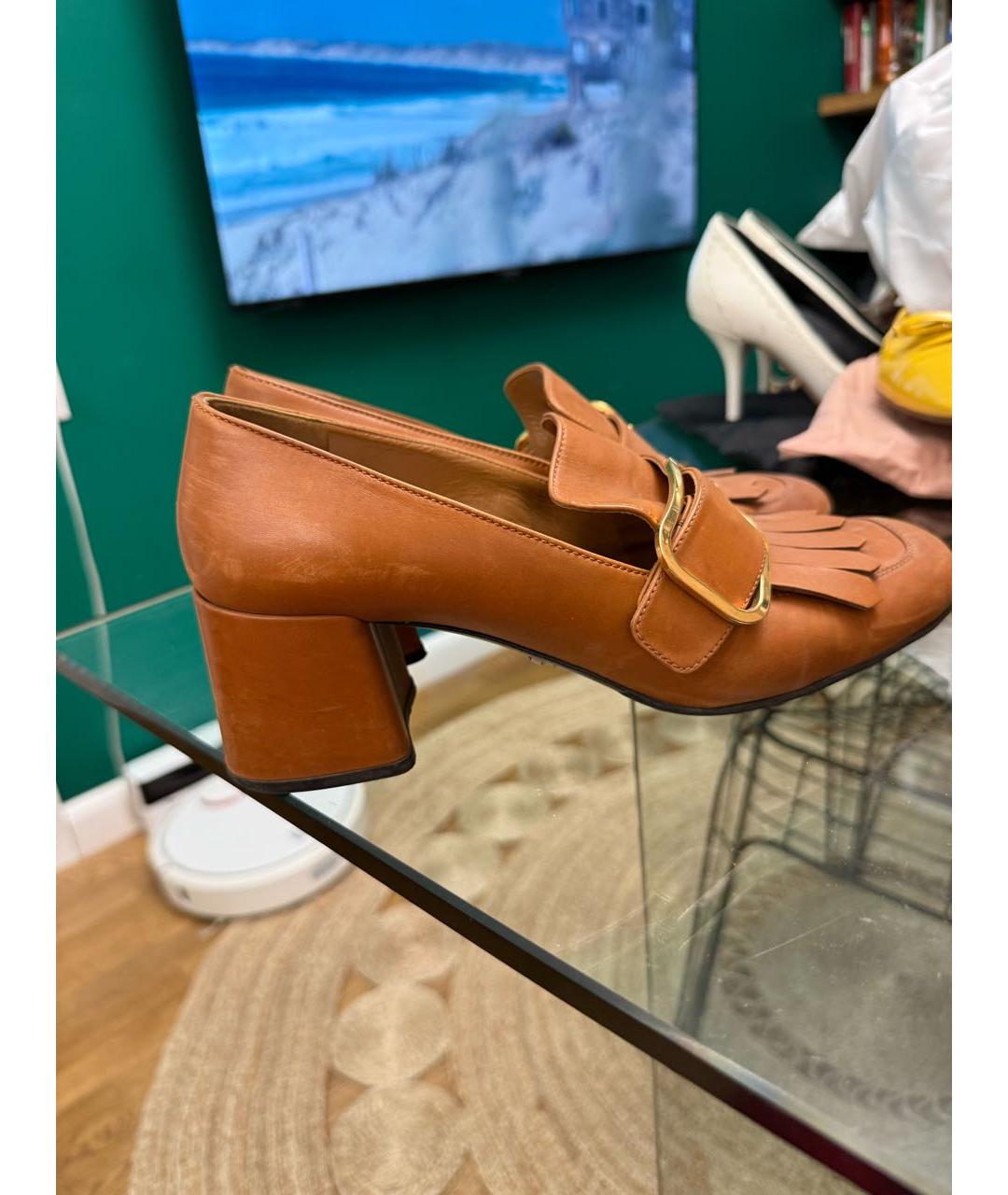 PRADA Коричневые кожаные туфли, фото 5
