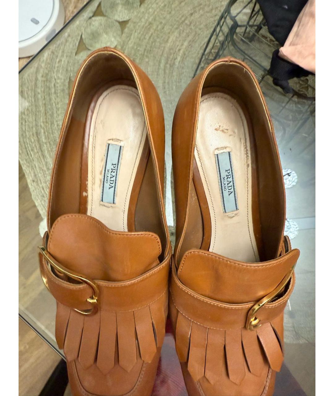 PRADA Коричневые кожаные туфли, фото 3