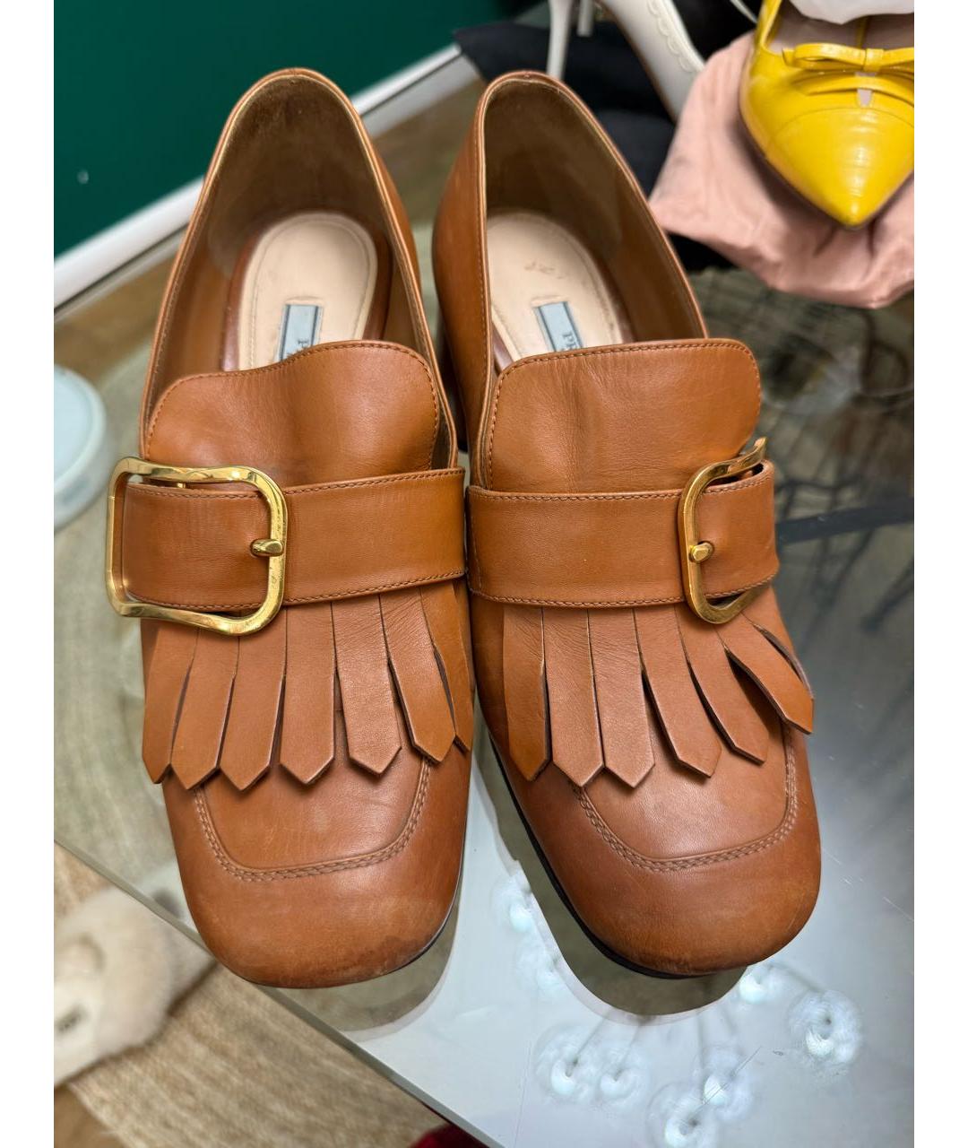 PRADA Коричневые кожаные туфли, фото 2
