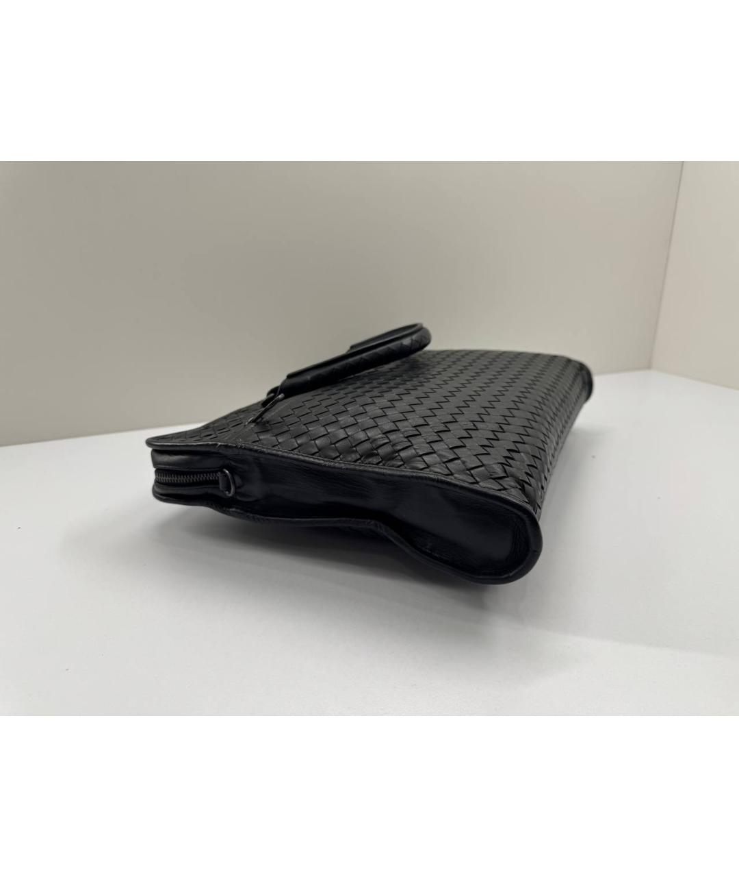 BOTTEGA VENETA Черный кожаный портфель, фото 5