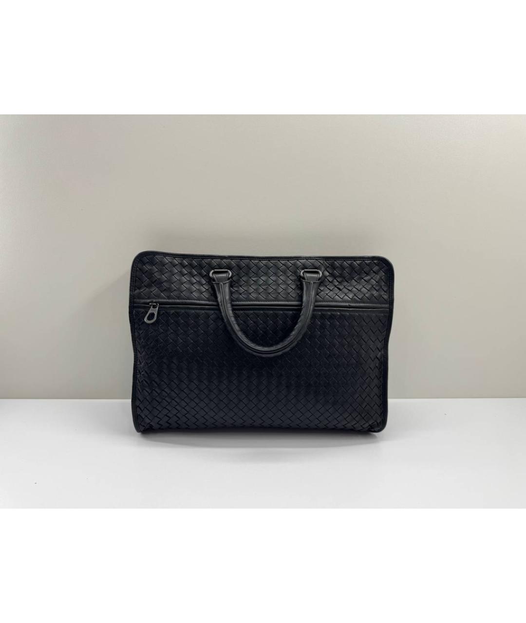 BOTTEGA VENETA Черный кожаный портфель, фото 10