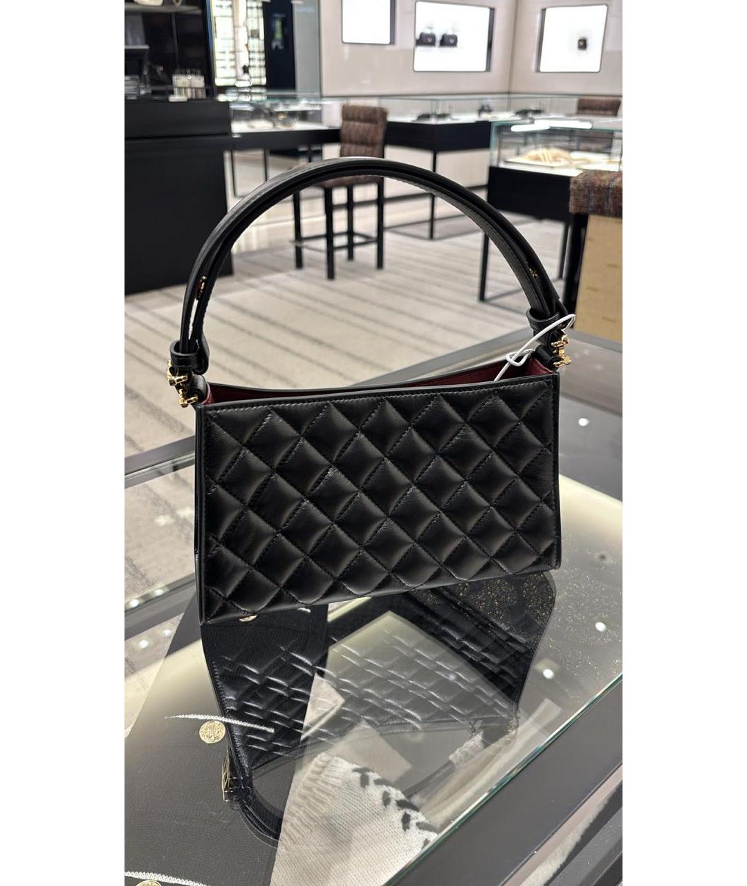 CHANEL Черная кожаная сумка через плечо, фото 3