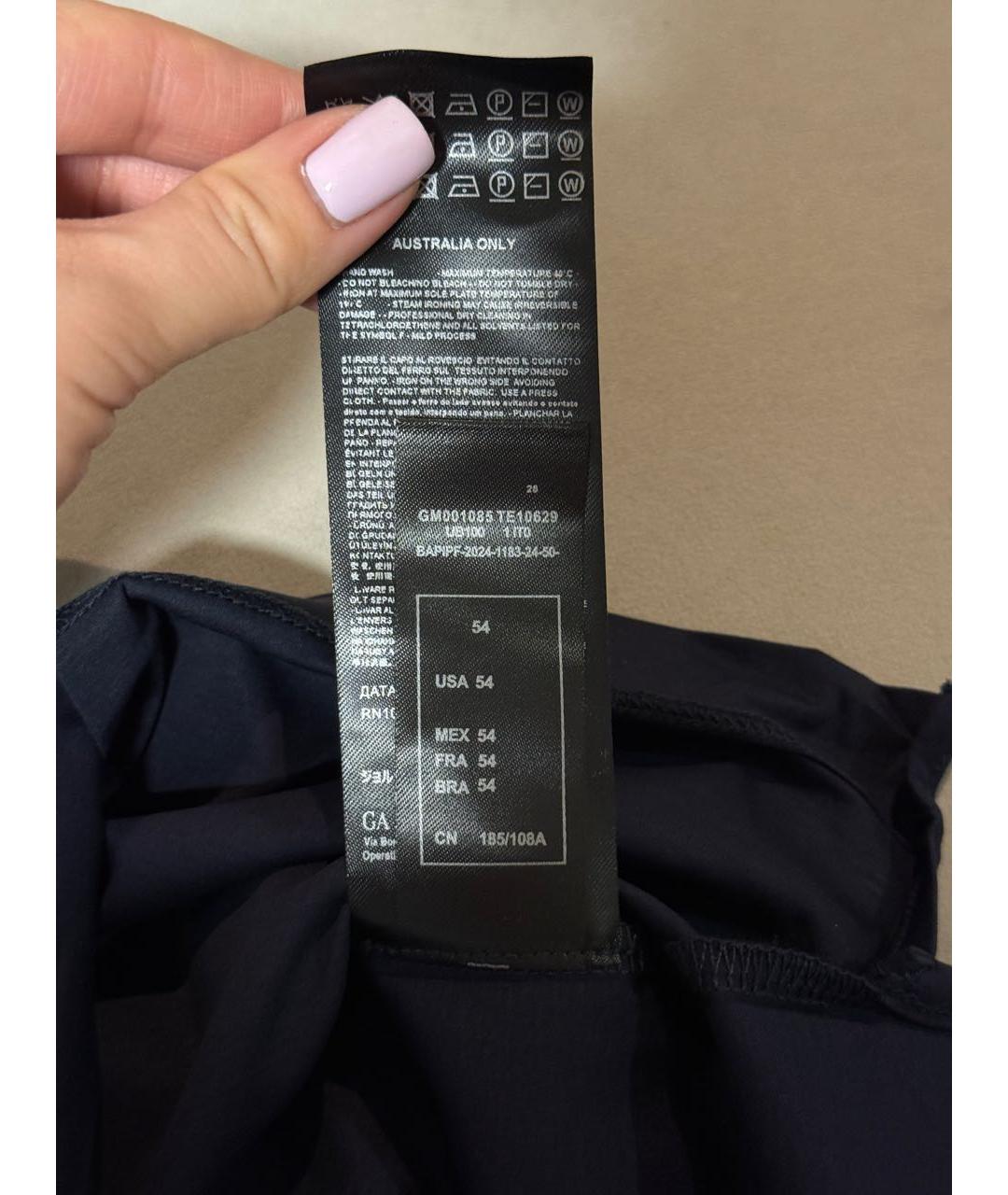 GIORGIO ARMANI Синяя хлопковая футболка, фото 5