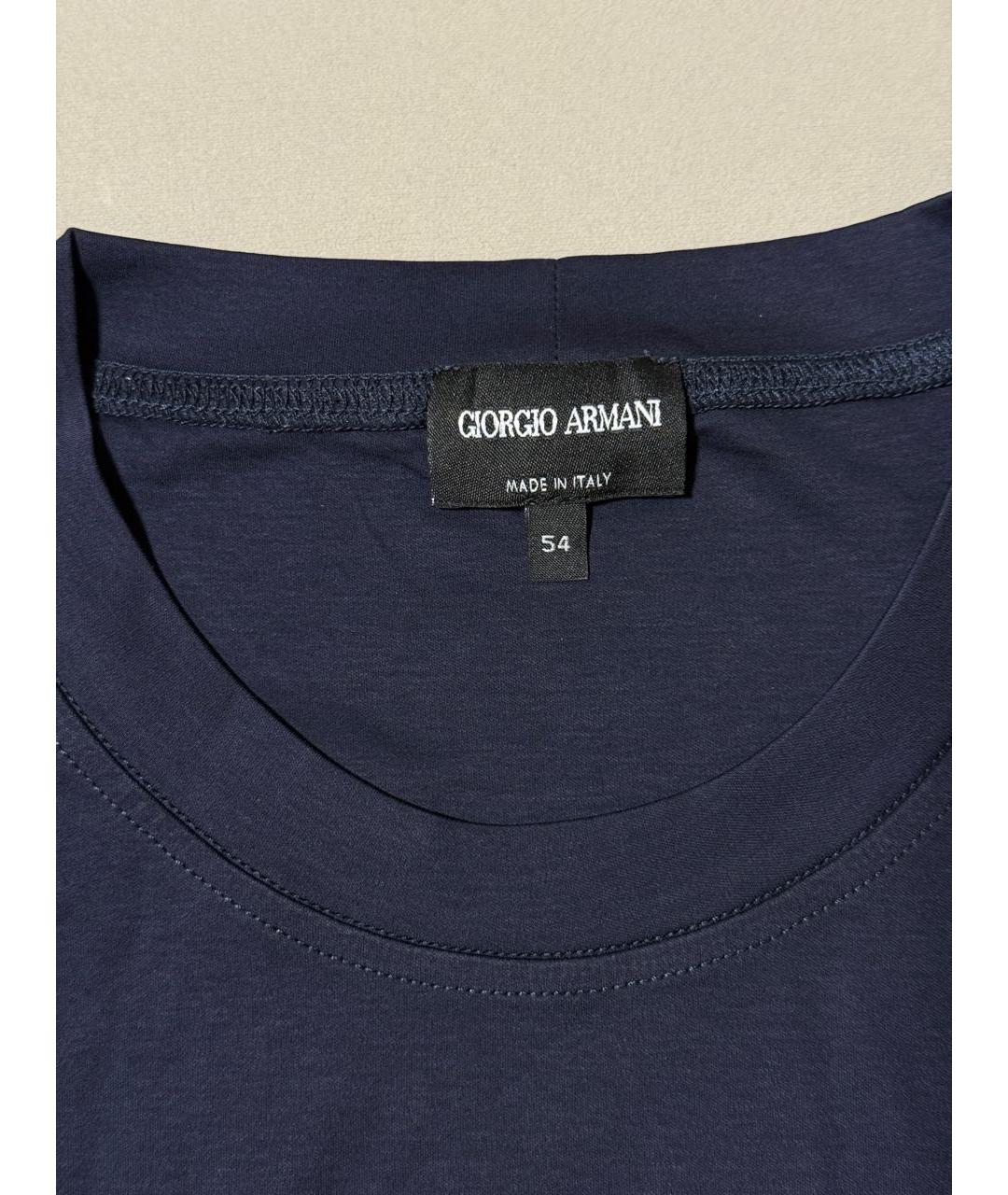 GIORGIO ARMANI Синяя хлопковая футболка, фото 6