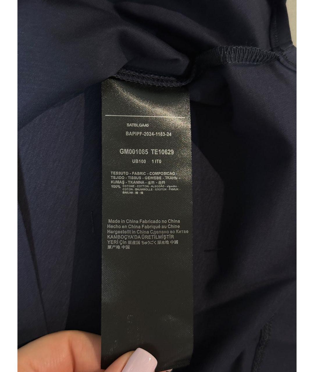 GIORGIO ARMANI Синяя хлопковая футболка, фото 3