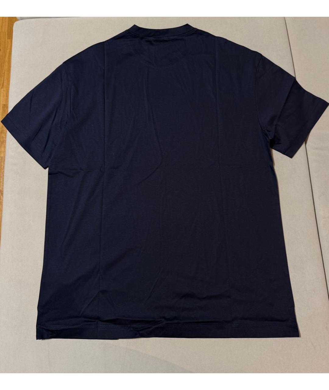 GIORGIO ARMANI Синяя хлопковая футболка, фото 4