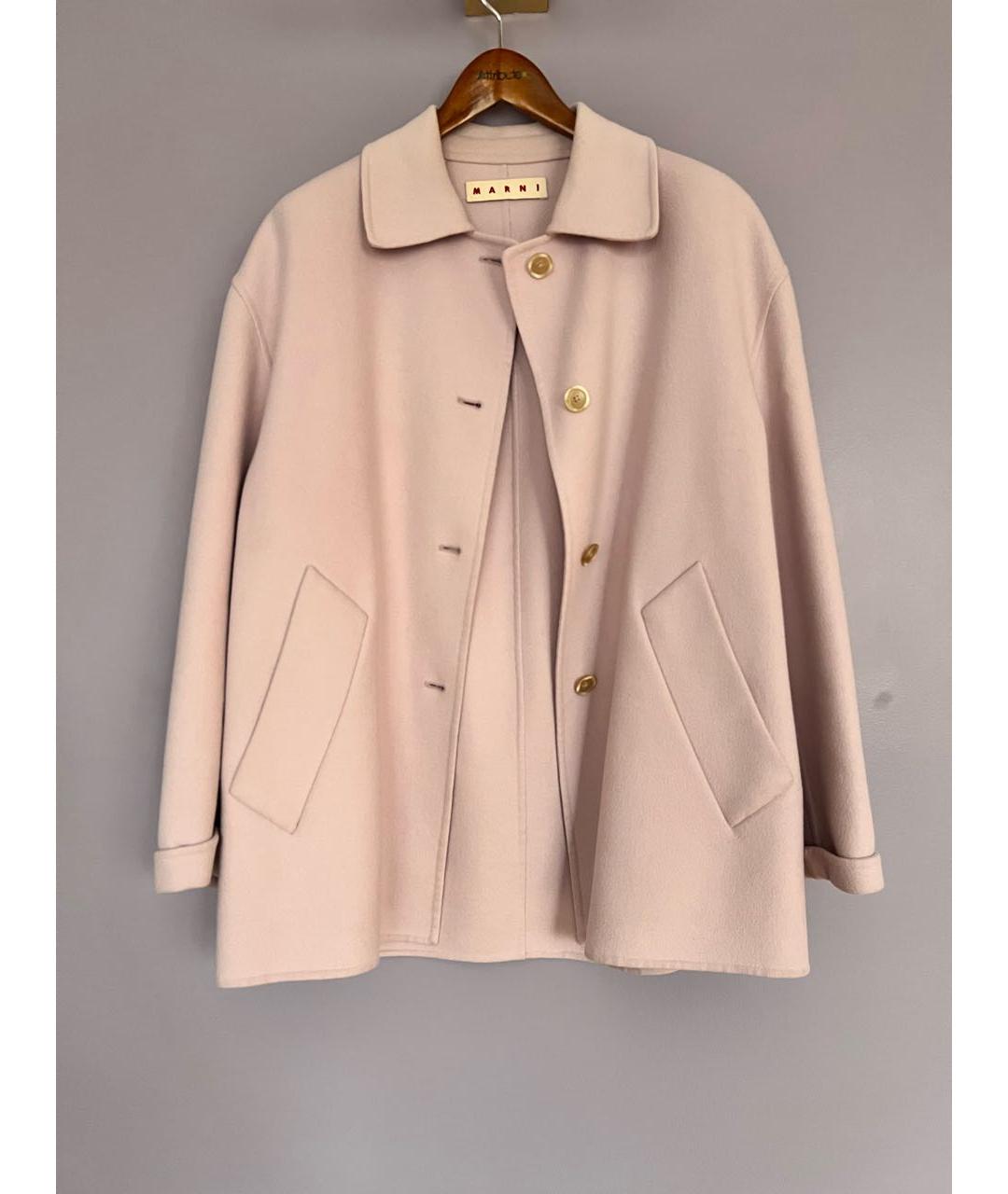 MARNI Розовое шерстяное пальто, фото 5