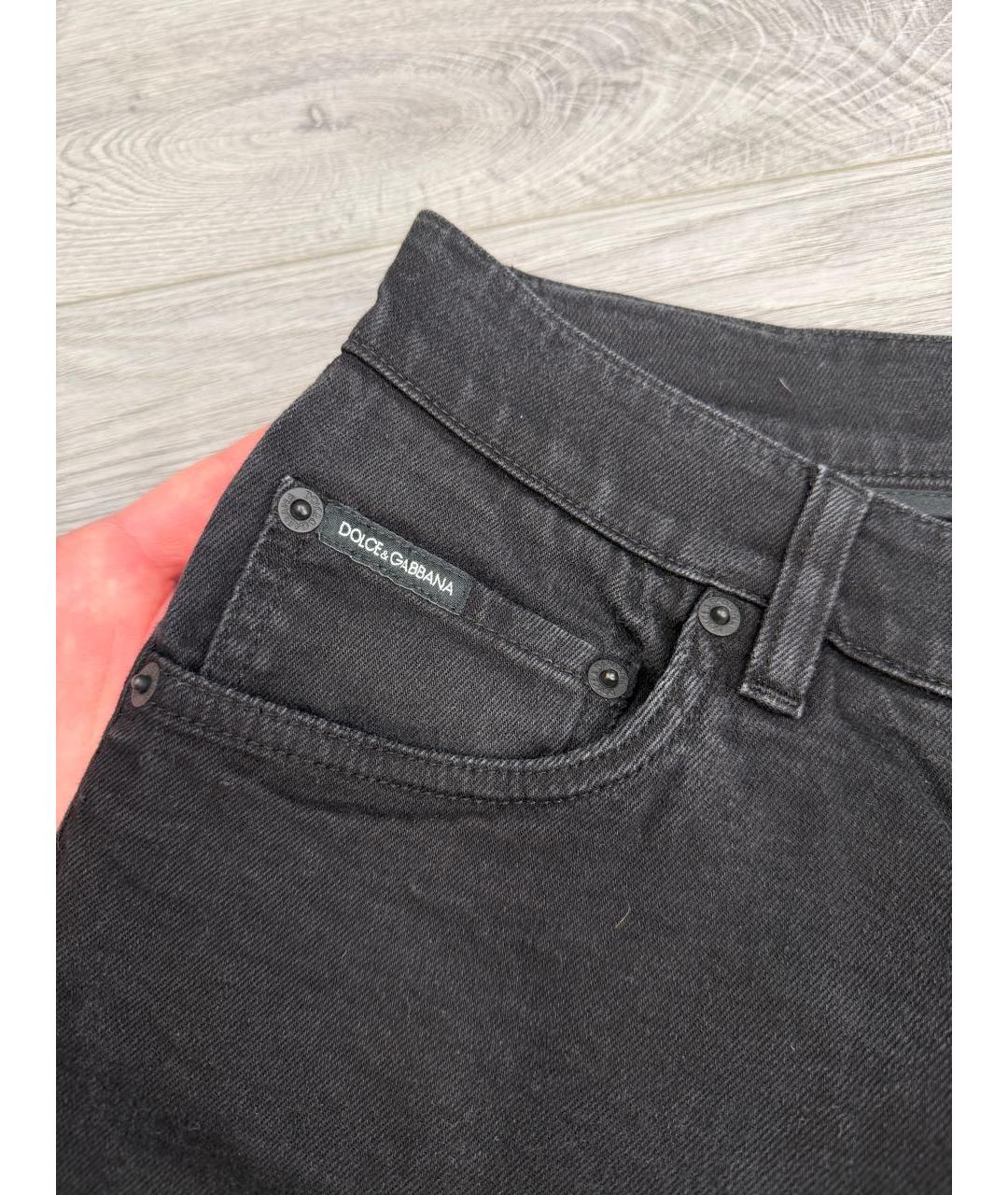 DOLCE&GABBANA Черные хлопковые джинсы скинни, фото 4