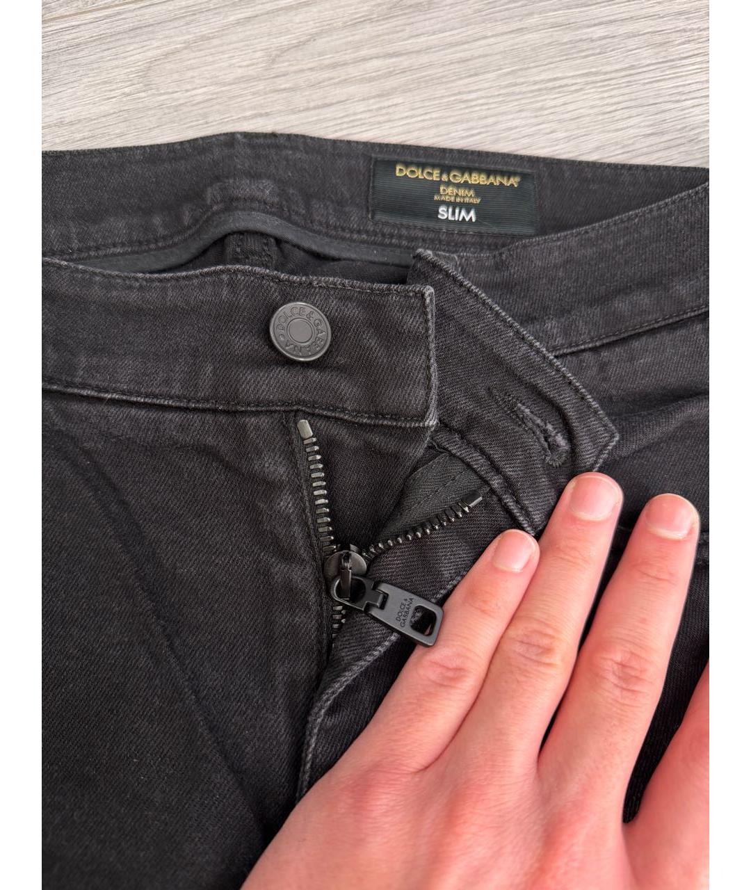 DOLCE&GABBANA Черные хлопковые джинсы скинни, фото 3