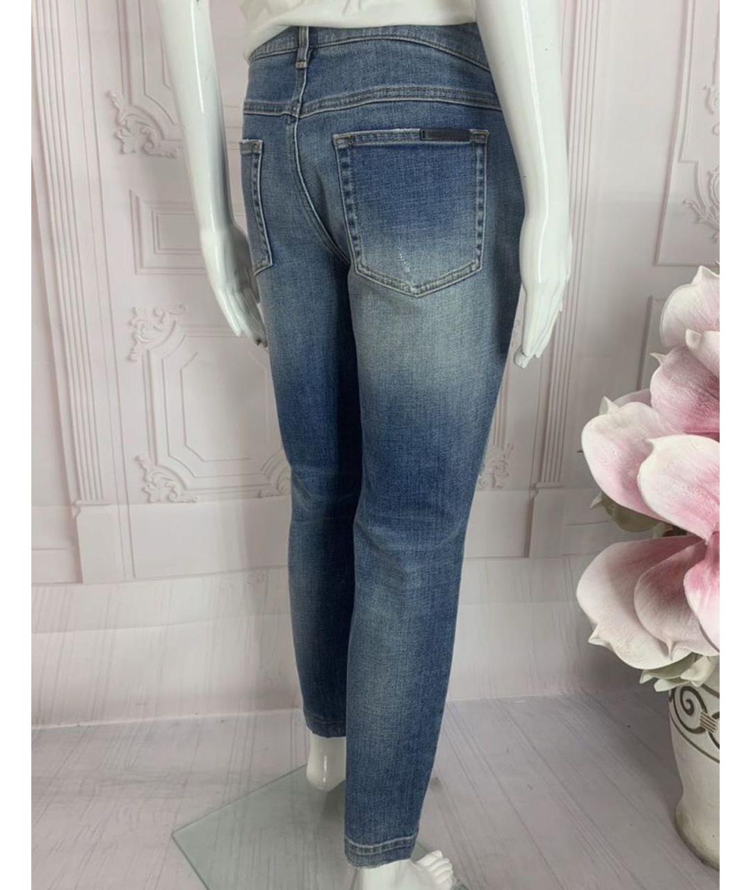 DOLCE&GABBANA Синие хлопко-эластановые джинсы слим, фото 7