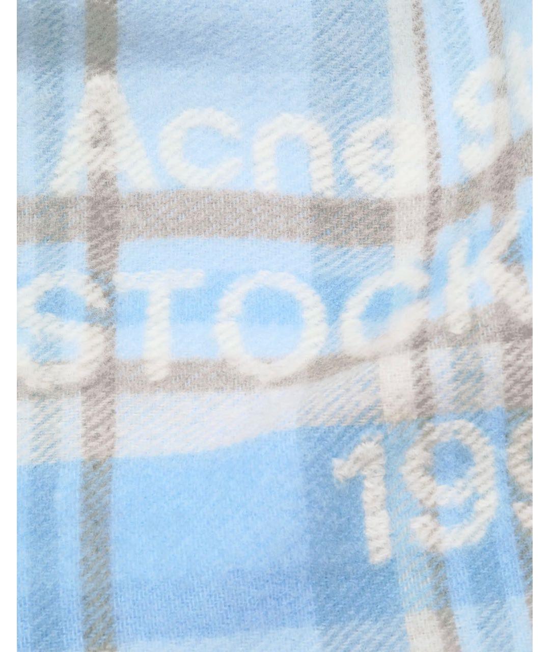 ACNE STUDIOS Голубой шерстяной шарф, фото 4