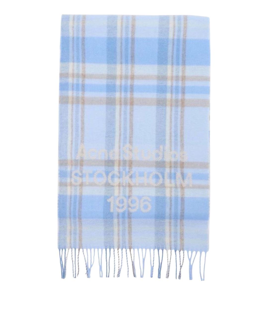 ACNE STUDIOS Голубой шерстяной шарф, фото 1