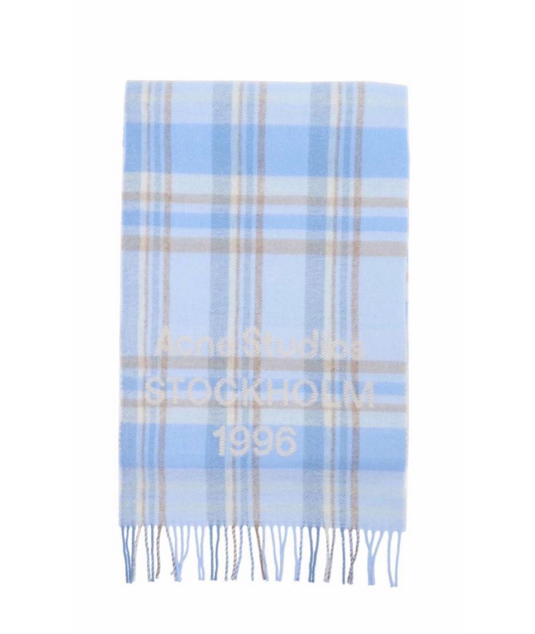 ACNE STUDIOS Голубой шерстяной шарф, фото 5