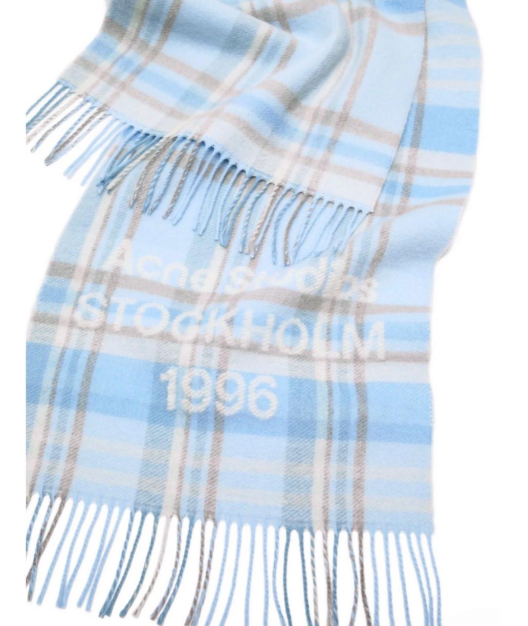 ACNE STUDIOS Голубой шерстяной шарф, фото 2