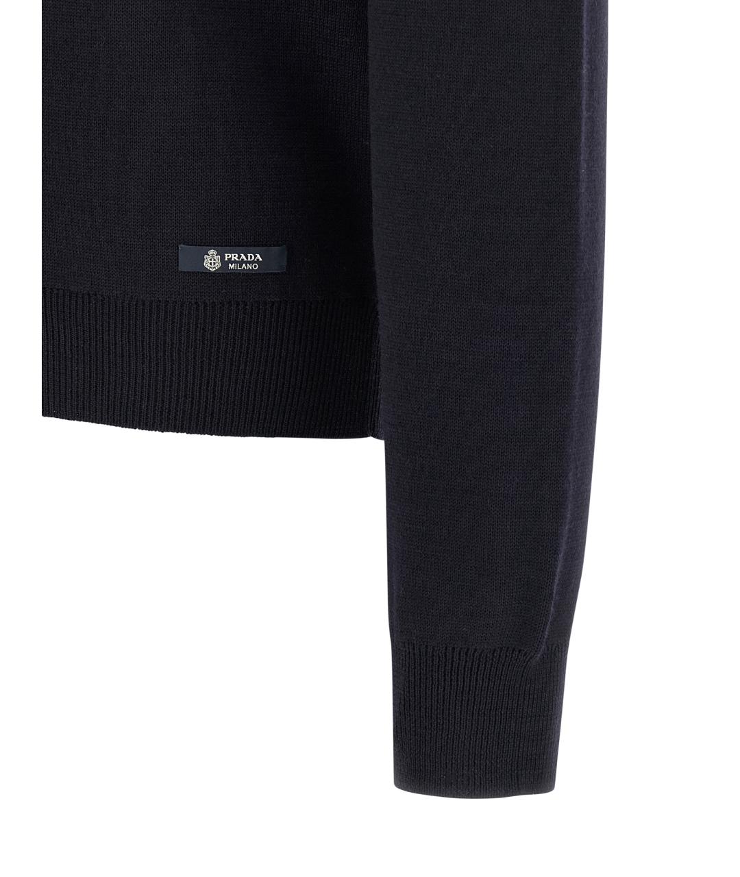PRADA Темно-синий шерстяной джемпер / свитер, фото 4
