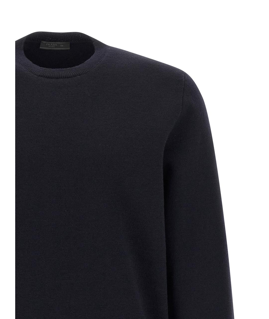 PRADA Темно-синий шерстяной джемпер / свитер, фото 3