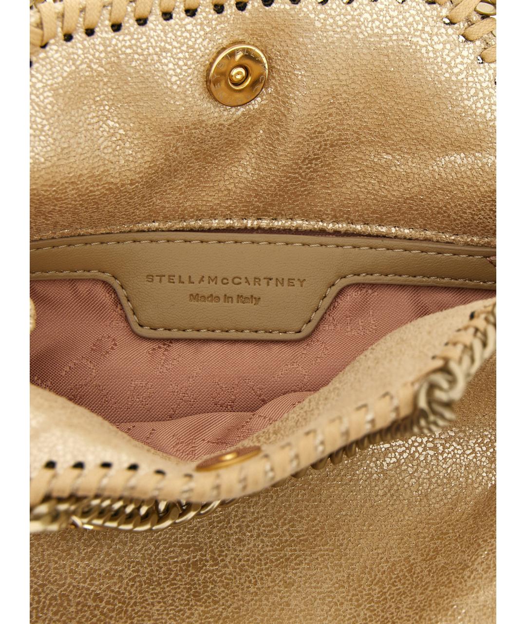 STELLA MCCARTNEY Золотая синтетическая сумка с короткими ручками, фото 4