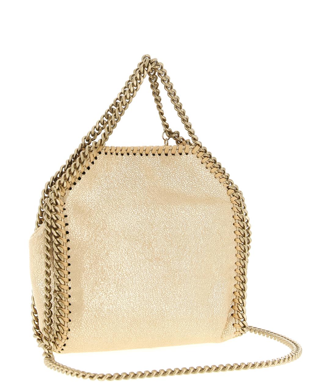 STELLA MCCARTNEY Золотая синтетическая сумка с короткими ручками, фото 2