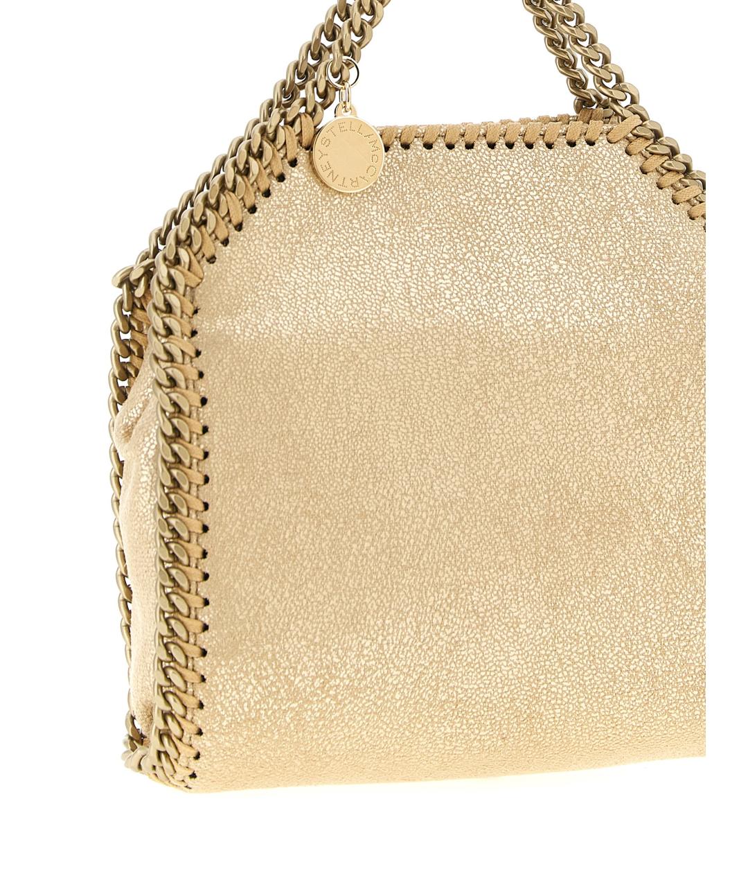 STELLA MCCARTNEY Золотая синтетическая сумка с короткими ручками, фото 3