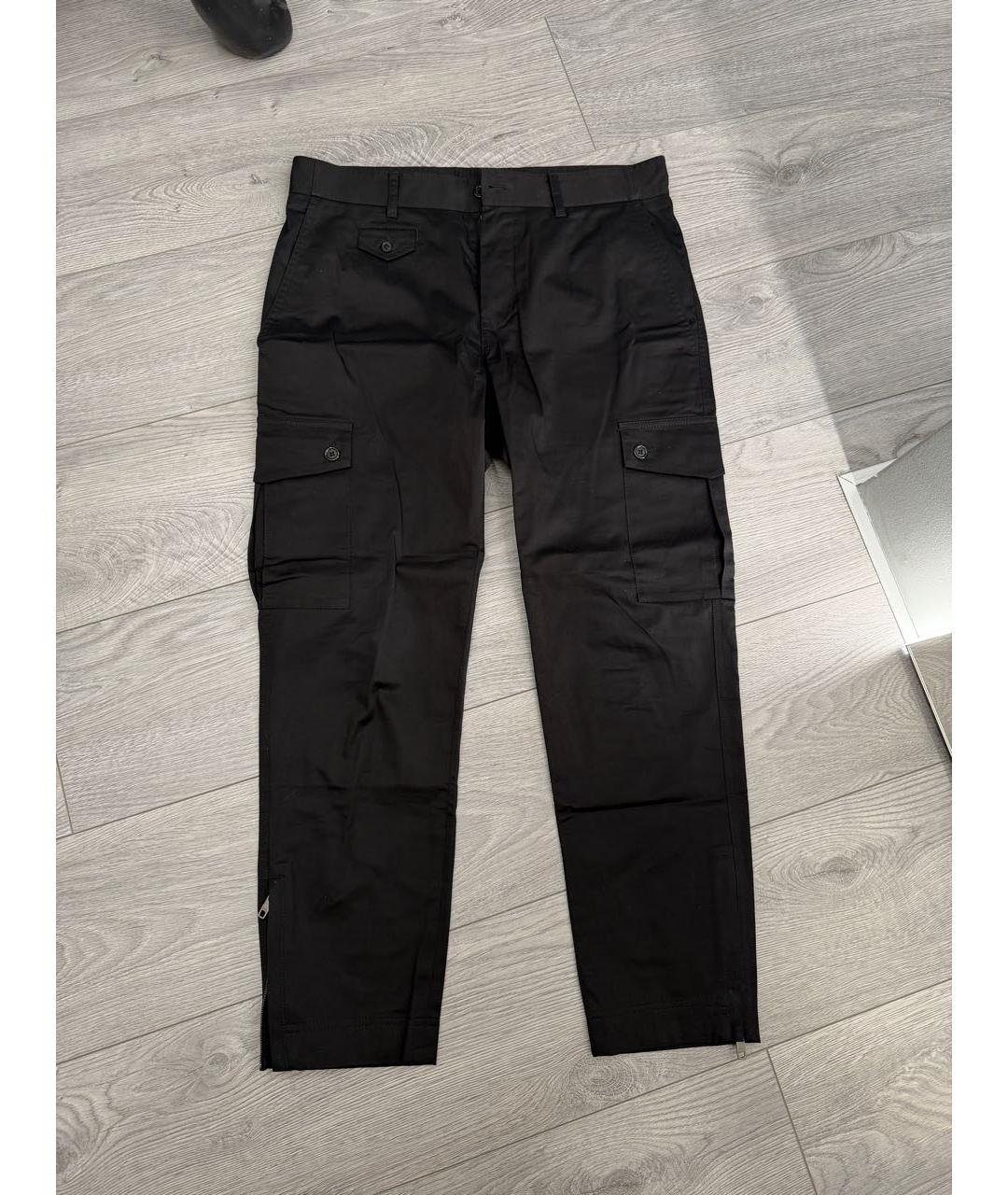 DOLCE&GABBANA Черные хлопковые повседневные брюки, фото 5