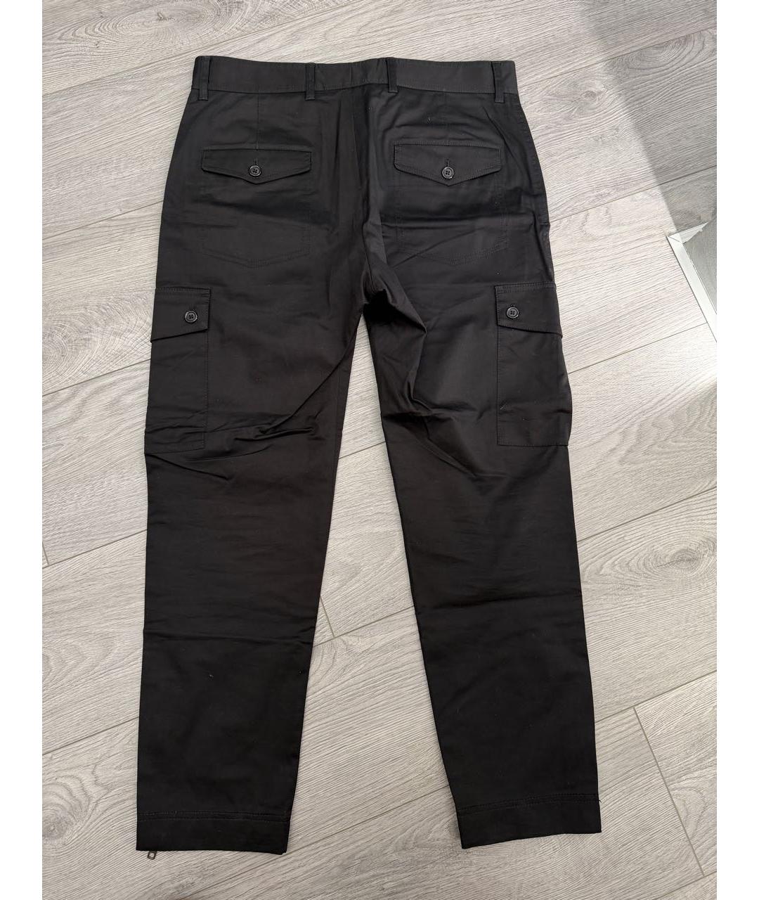 DOLCE&GABBANA Черные хлопковые повседневные брюки, фото 3