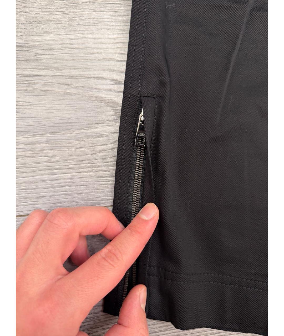 DOLCE&GABBANA Черные хлопковые повседневные брюки, фото 2