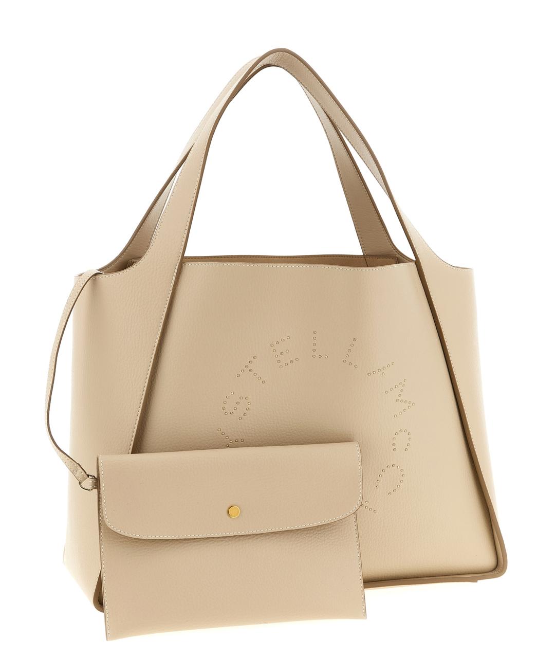 STELLA MCCARTNEY Бежевая синтетическая сумка тоут, фото 3