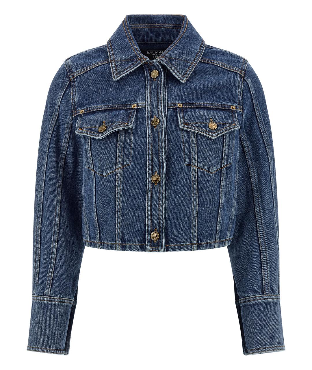 BALMAIN Синяя деним куртка, фото 1