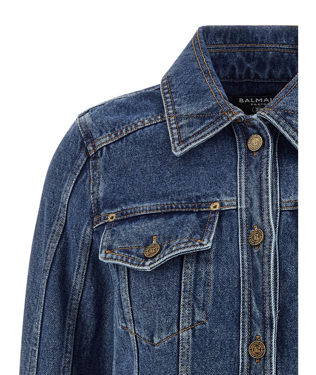 BALMAIN Синяя деним куртка, фото 3