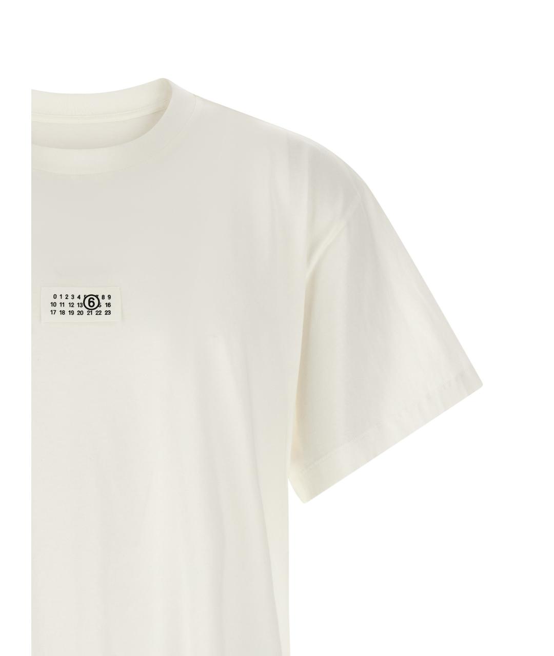 MM6 MAISON MARGIELA Белая хлопковая футболка, фото 3