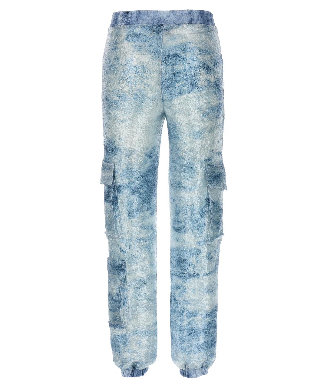 LE TWINS Голубые полиэстеровые прямые брюки, фото 2