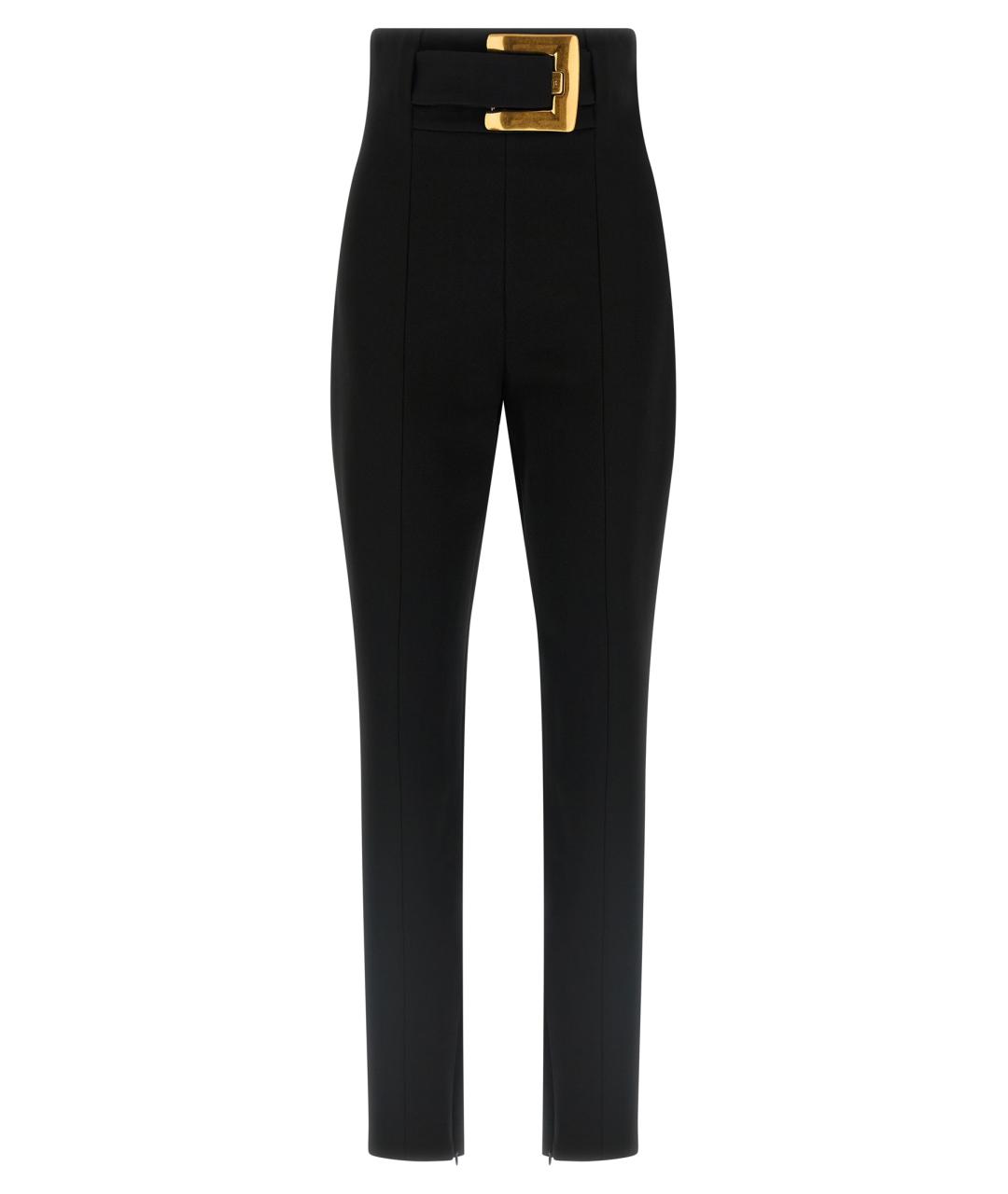 BALMAIN Черные вискозные прямые брюки, фото 1