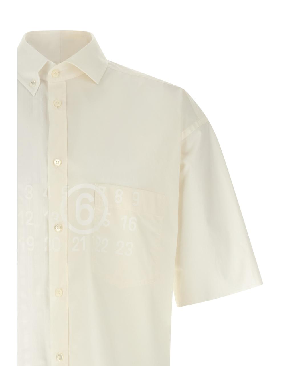 MM6 MAISON MARGIELA Белая хлопковая кэжуал рубашка, фото 3