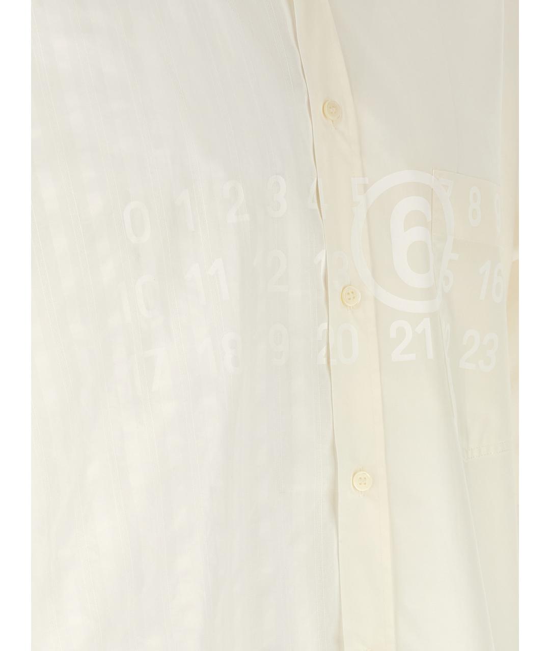 MM6 MAISON MARGIELA Белая хлопковая кэжуал рубашка, фото 4