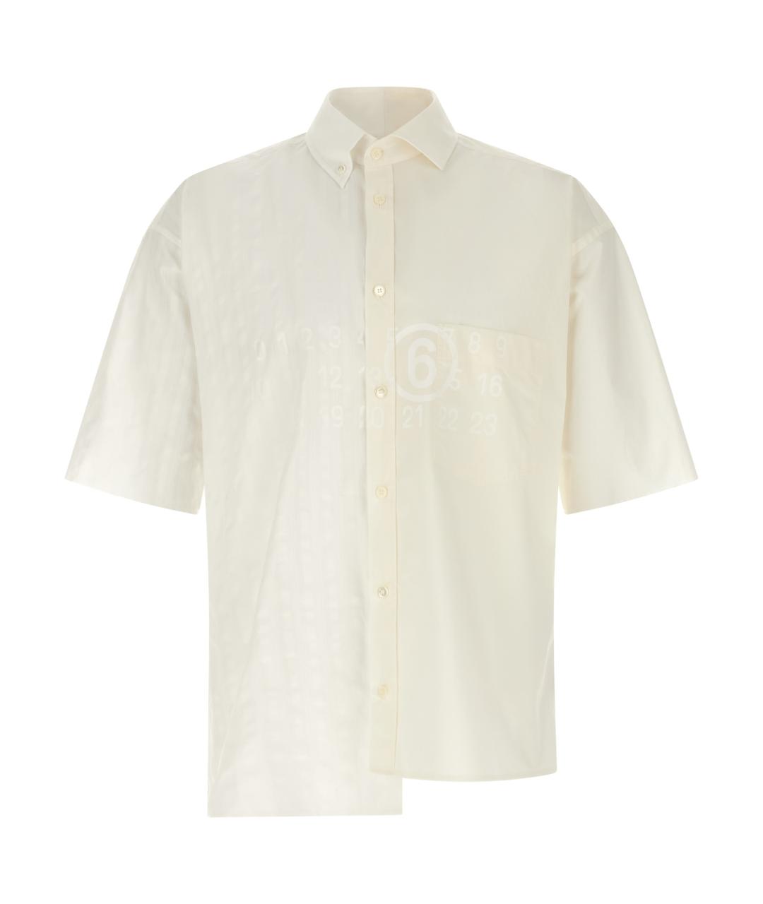 MM6 MAISON MARGIELA Белая хлопковая кэжуал рубашка, фото 1
