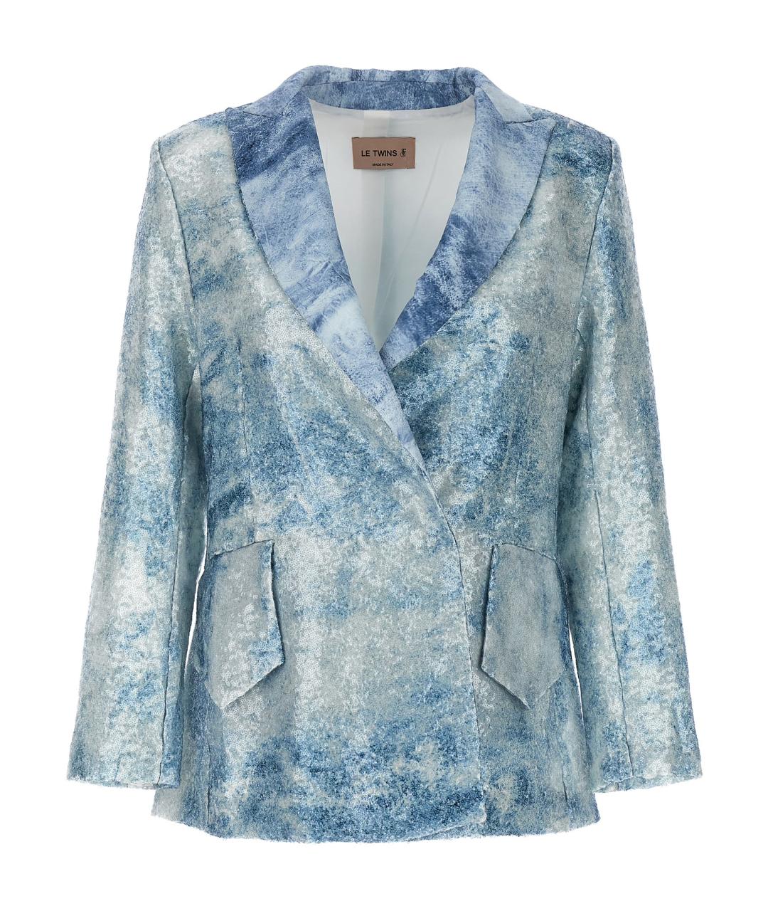 LE TWINS Голубой полиэстеровый жакет/пиджак, фото 1