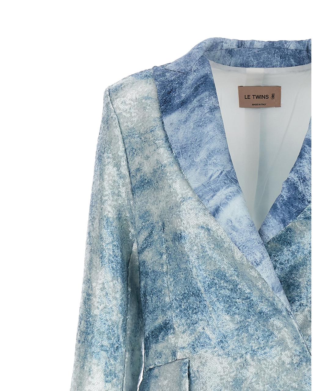 LE TWINS Голубой полиэстеровый жакет/пиджак, фото 3