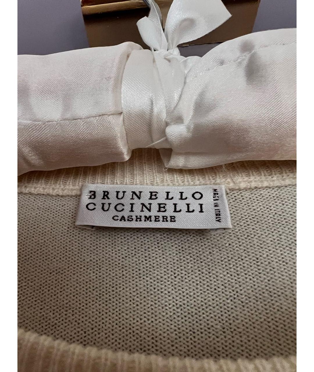 BRUNELLO CUCINELLI Бежевый кашемировый джемпер / свитер, фото 3
