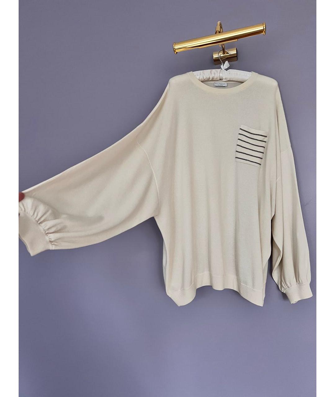 BRUNELLO CUCINELLI Бежевый кашемировый джемпер / свитер, фото 5